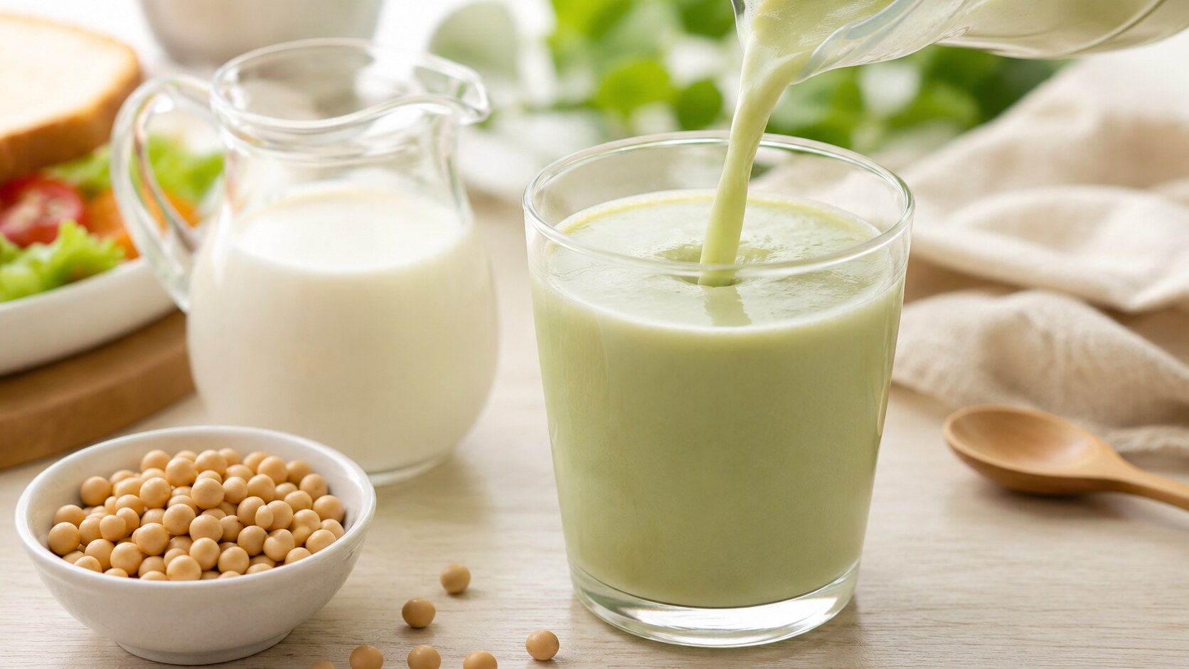 牛乳や豆乳を加えて作る青汁ミルク。苦手を克服するおいしいアレンジレシピのイメージ。